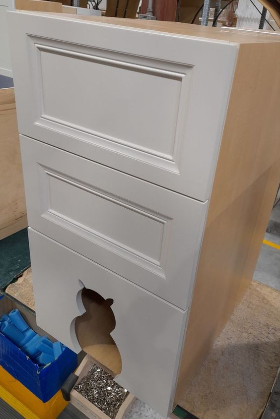 Wall Cabinet with Kitty Cut-Out