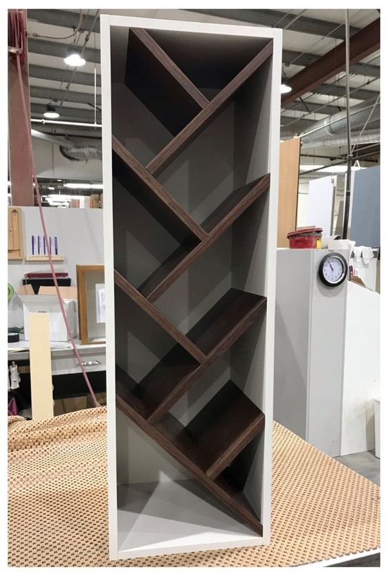 Wall Open Cabinet with Intersecting Angled Dividers - Image 3