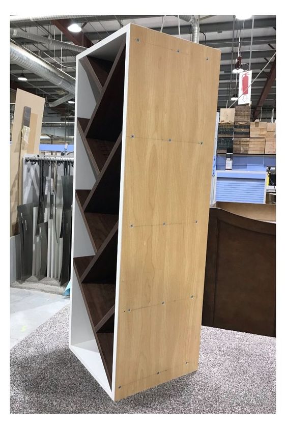 Wall Open Cabinet with Intersecting Angled Dividers - Image 2