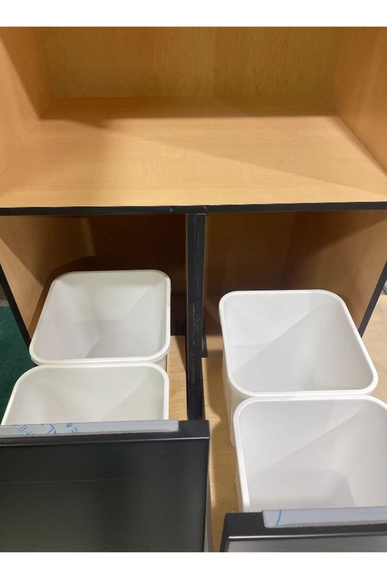 Tall Oven Cabinet with 2 Double Trash Units