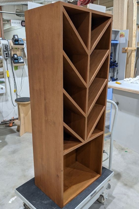 Wall Open Cabinet with Angled Dividers and Partition