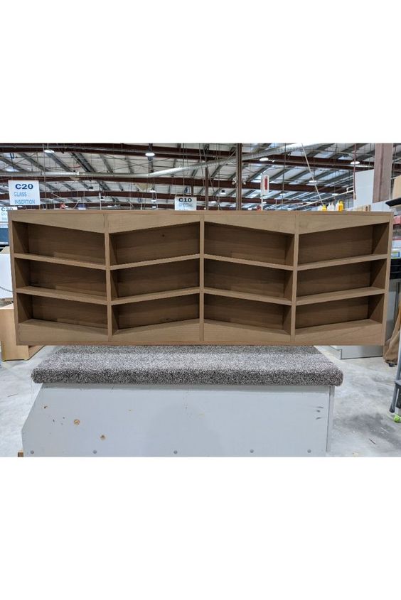 Wall Open Cabinet with Angled Dividers Installed - Image 3