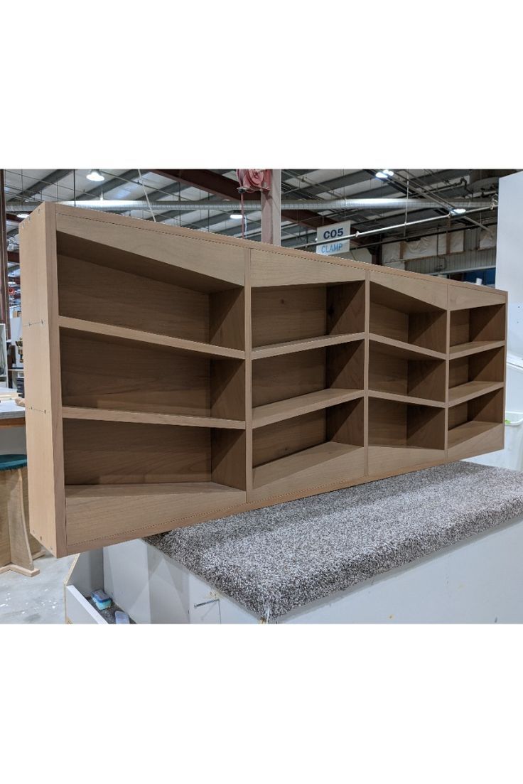 Wall Open Cabinet with Angled Dividers Installed