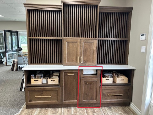 Base Cabinet with Paper Towel Drawer Above Trash Unit