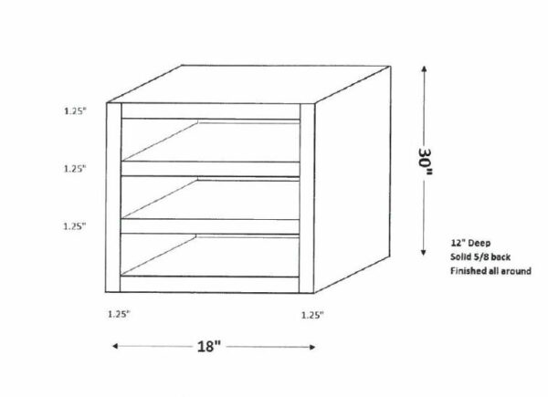 Wall Open Cabinet Built Out of Columns