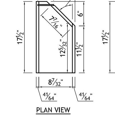 Base Open Angled Back Cabinet