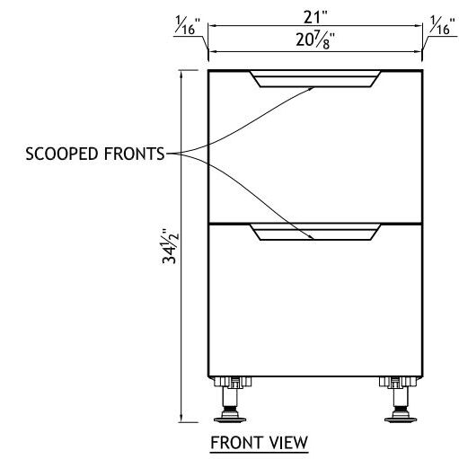 Base Cabinet with Scooped Drawer Fronts