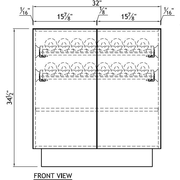 Base Cabinet with Wine Bottle Pull-Out Shelves