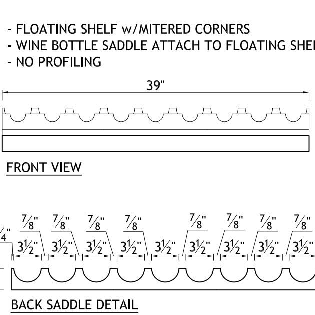 Floating Shelf with Wine Saddle