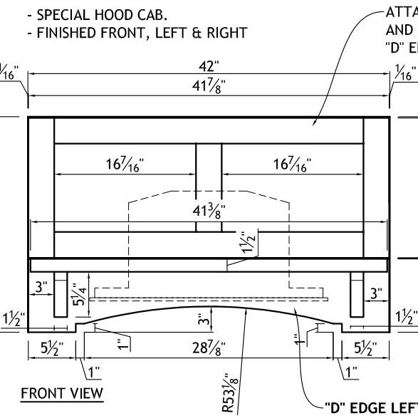 Hood Box with Mantel, Supports, and Stepped Valance