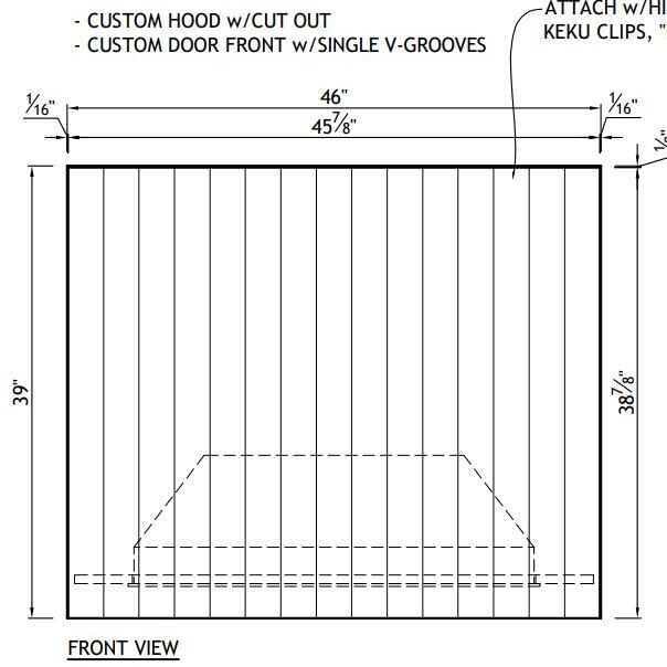 Hood Box with "V" Grooved Front