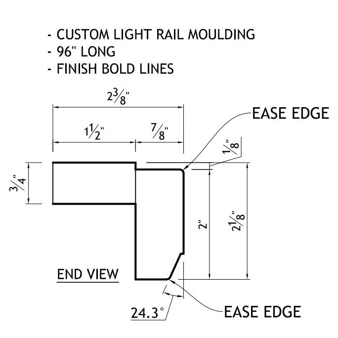 Light Rail Moulding Routed to Mimic Door Style