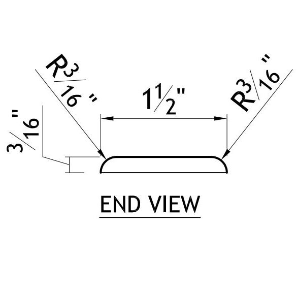 1 1/2" Scribe Moulding with Both Edges Rounded