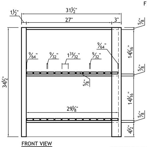 Slatted Shelves for Island