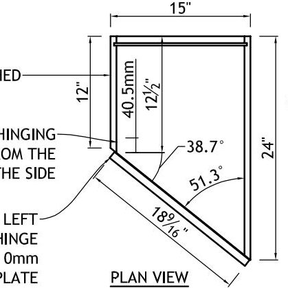 Tall Angled Front Cabinet